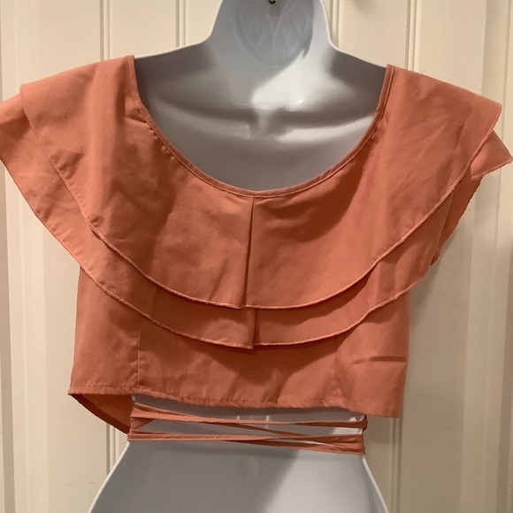 NWT MOLLY GREEN CEDEA PEACH TIE TOP❤️❤️❤️❤️ - Picture 2 of 5
